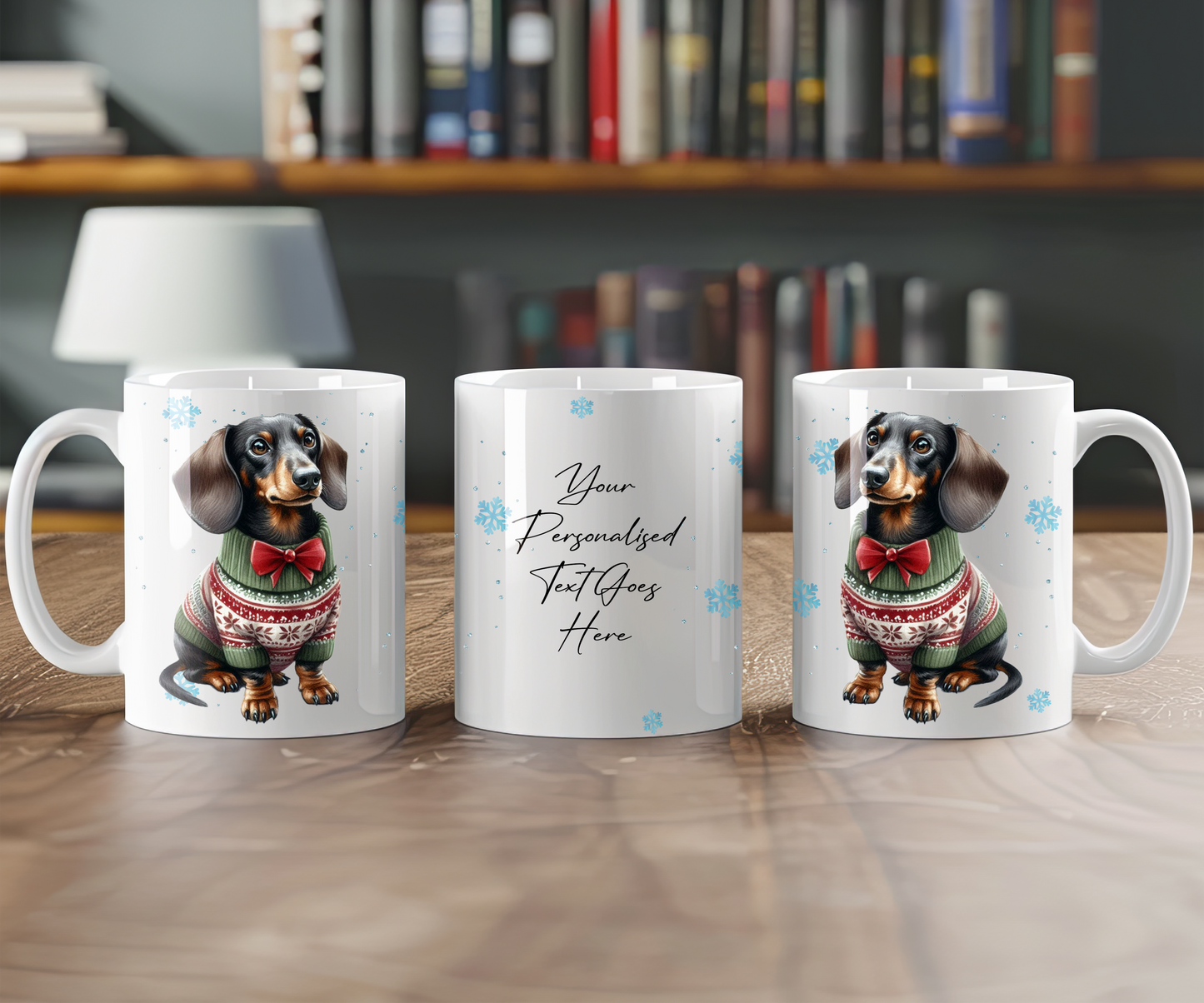 Personalised Dachshund Dog Christmas Jumper Gift Mug - Style E