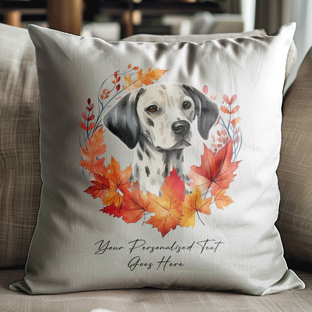 Wirehaired Dachshund in Autumn Wreath Personalised Gift Cushion Cover