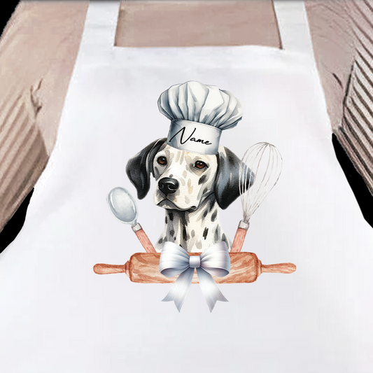 Personalised Pet Chef Dog - Dalmatian - Keepsake Gift Kitchen Baking Cooking Apron, by Floppsie Moppsie – floppsiemoppsie at floppsiemoppsie.co.uk