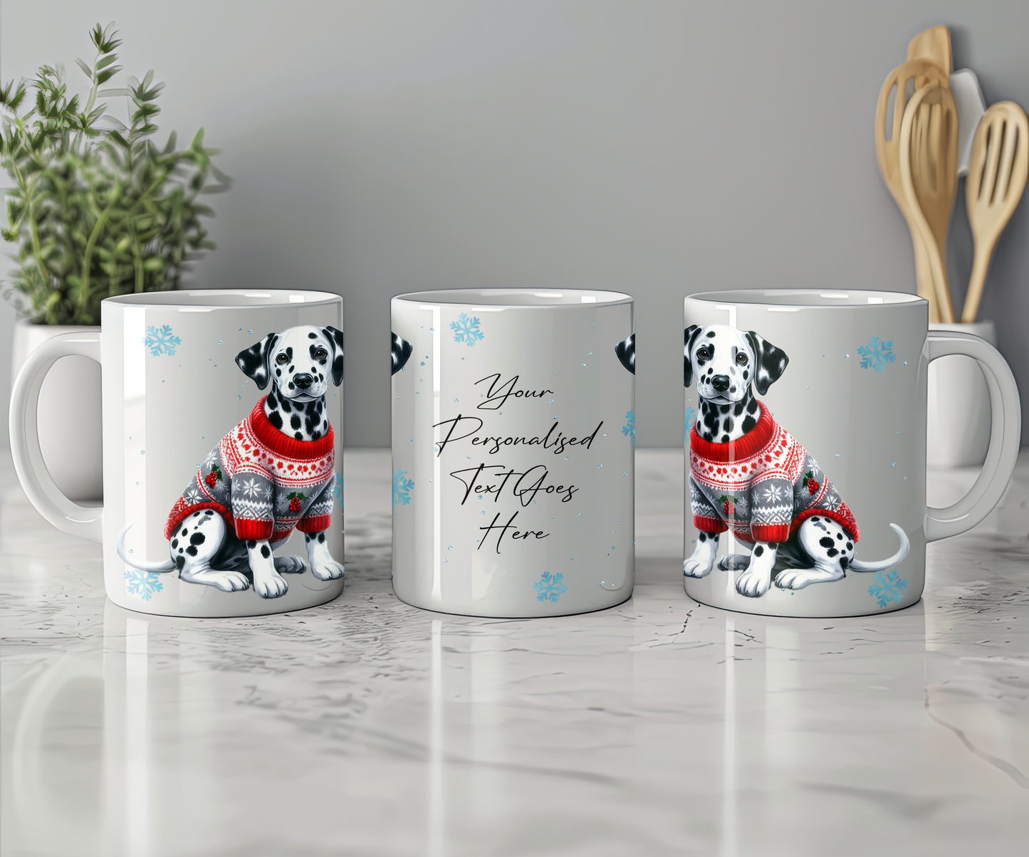 Personalised Dalmatian Dog Christmas Jumper Gift Mug