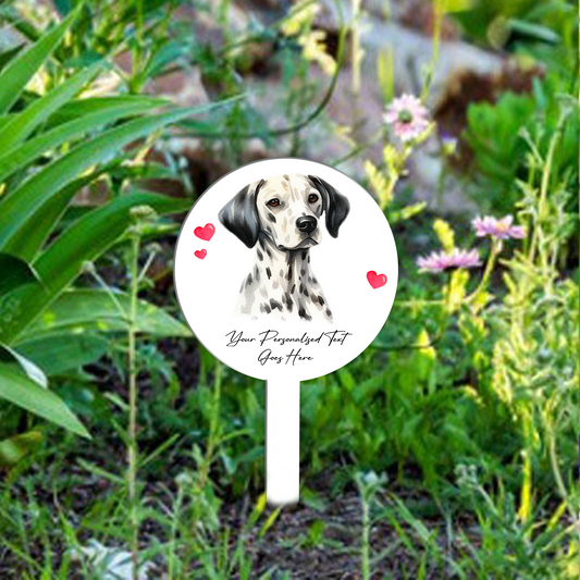 Personalised Dog Love Heart Grave Marker - Dalmatian