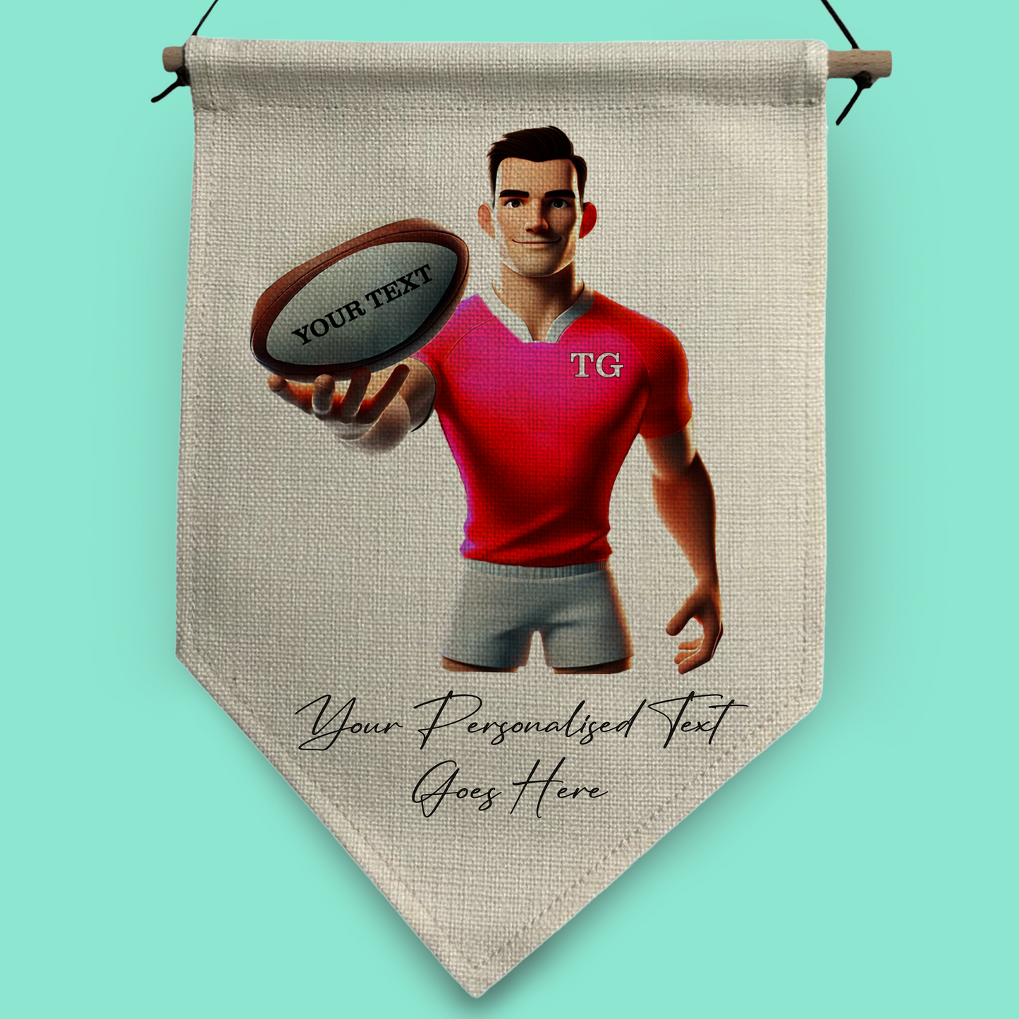 Personalised Rugby Team Shirt Creator - Pennant Flag