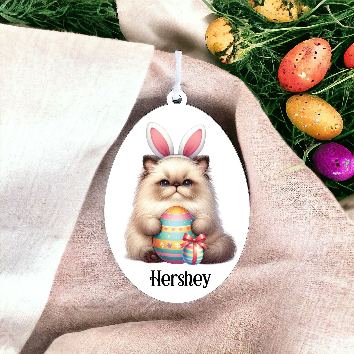 Personalised Himalayan Cat Easter Egg Decoration