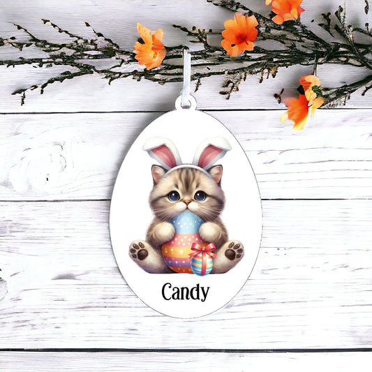 Personalised Manx Cat Easter Egg Decoration