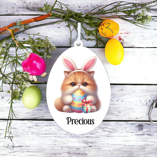 Personalised Persian Cat Easter Egg Decoration