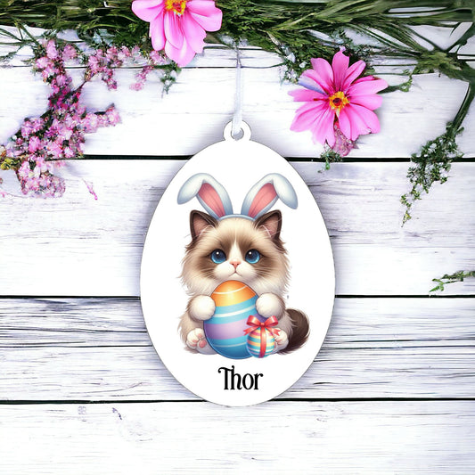 Personalised Ragdoll Cat Easter Egg Decoration