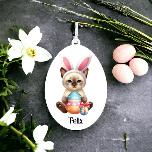 Personalised Tonkinese Cat Easter Egg Decoration