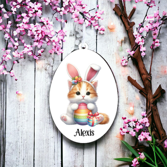 Personalised Turkish Van Cat Easter Egg Decoration