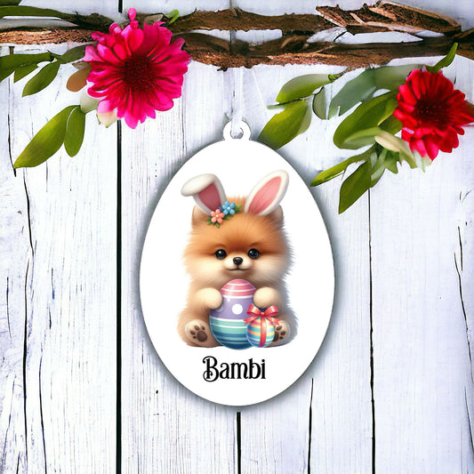 Personalised Pomeranian Dog Easter Egg Decoration