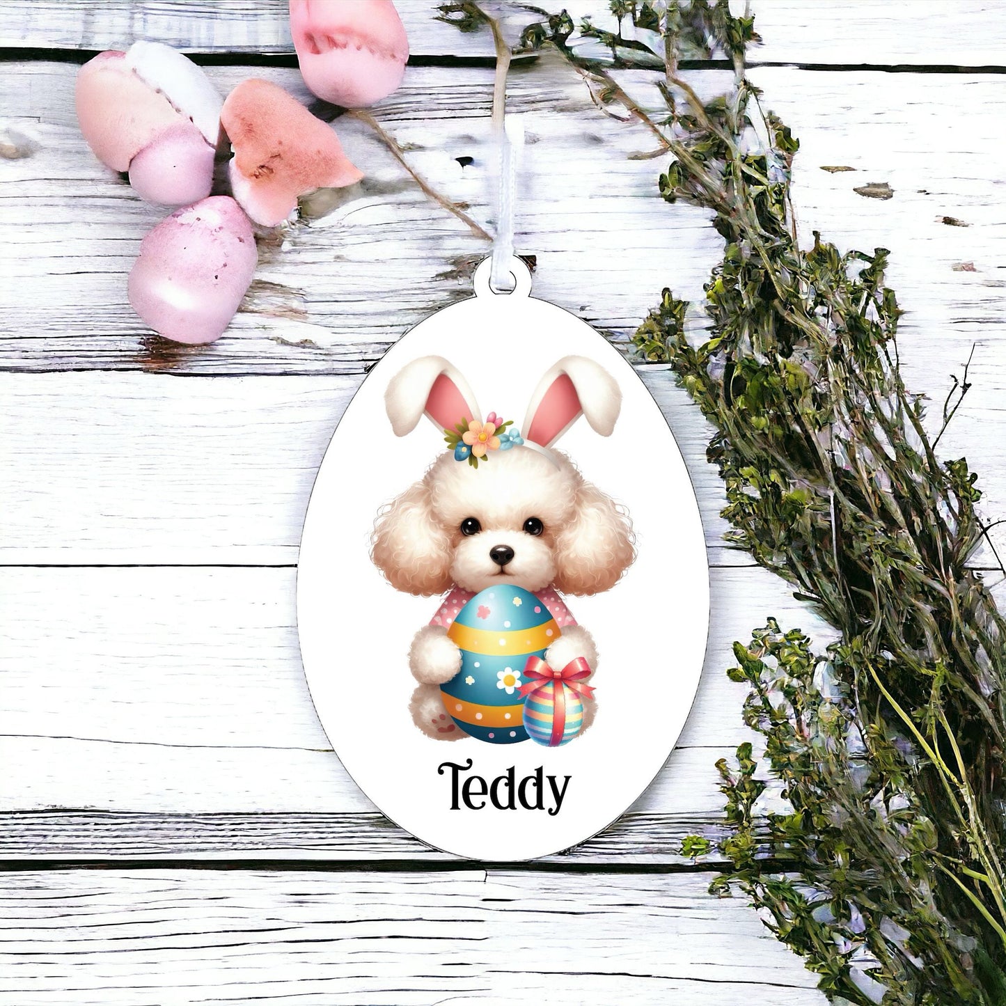 Personalised Poodle Dog Easter Egg Decoration