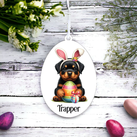 Personalised Rottweiler Dog Easter Egg Decoration