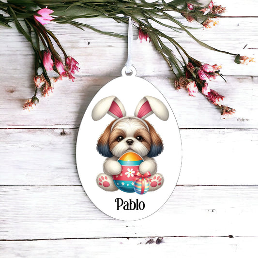 Personalised Shih Tzu Dog Easter Egg Decoration