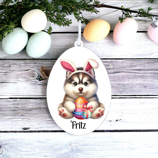 Personalised Siberian Husky Dog Easter Egg Decoration