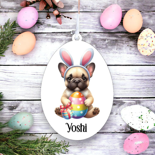 Personalised French Bulldog Easter Egg Decoration