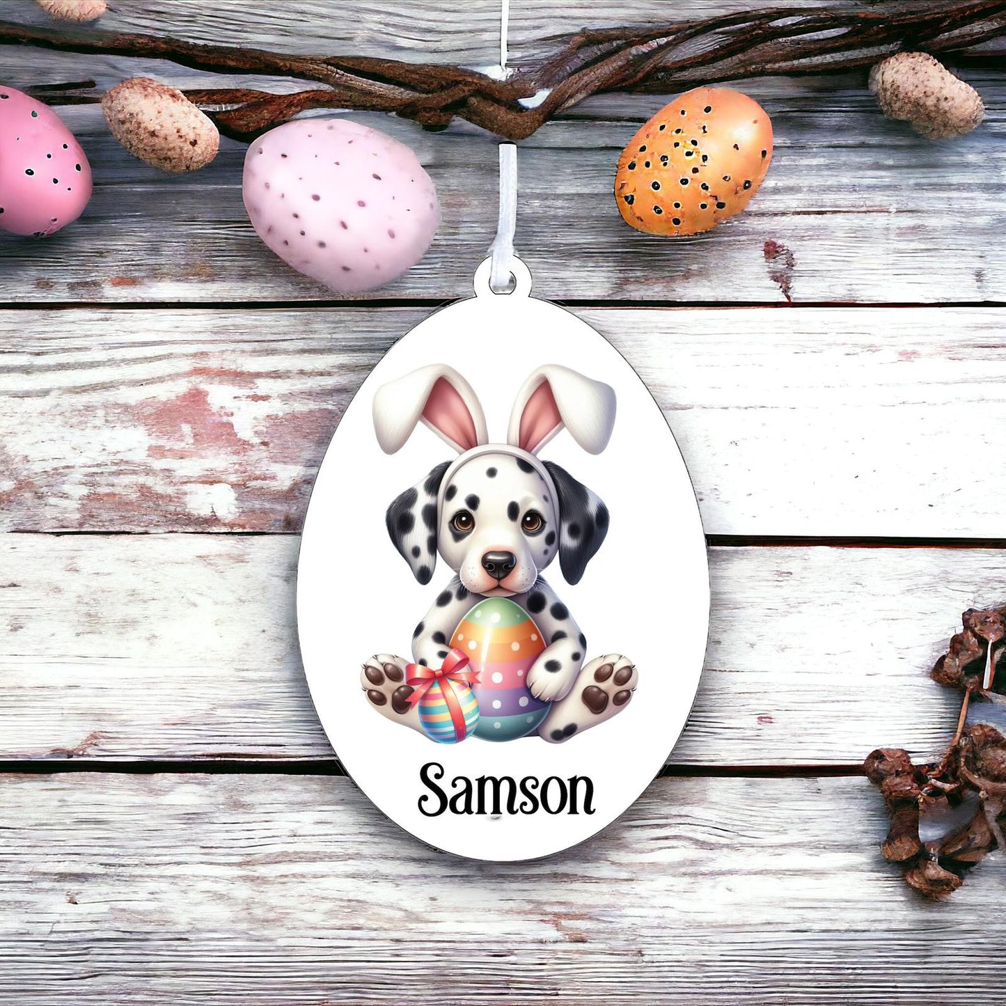 Personalised Dalmatian Easter Egg Decoration