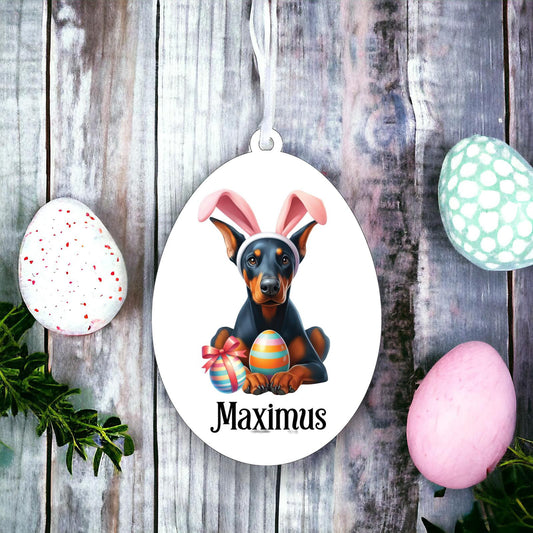 Personalised Doberman Pinscher Easter Egg Decoration