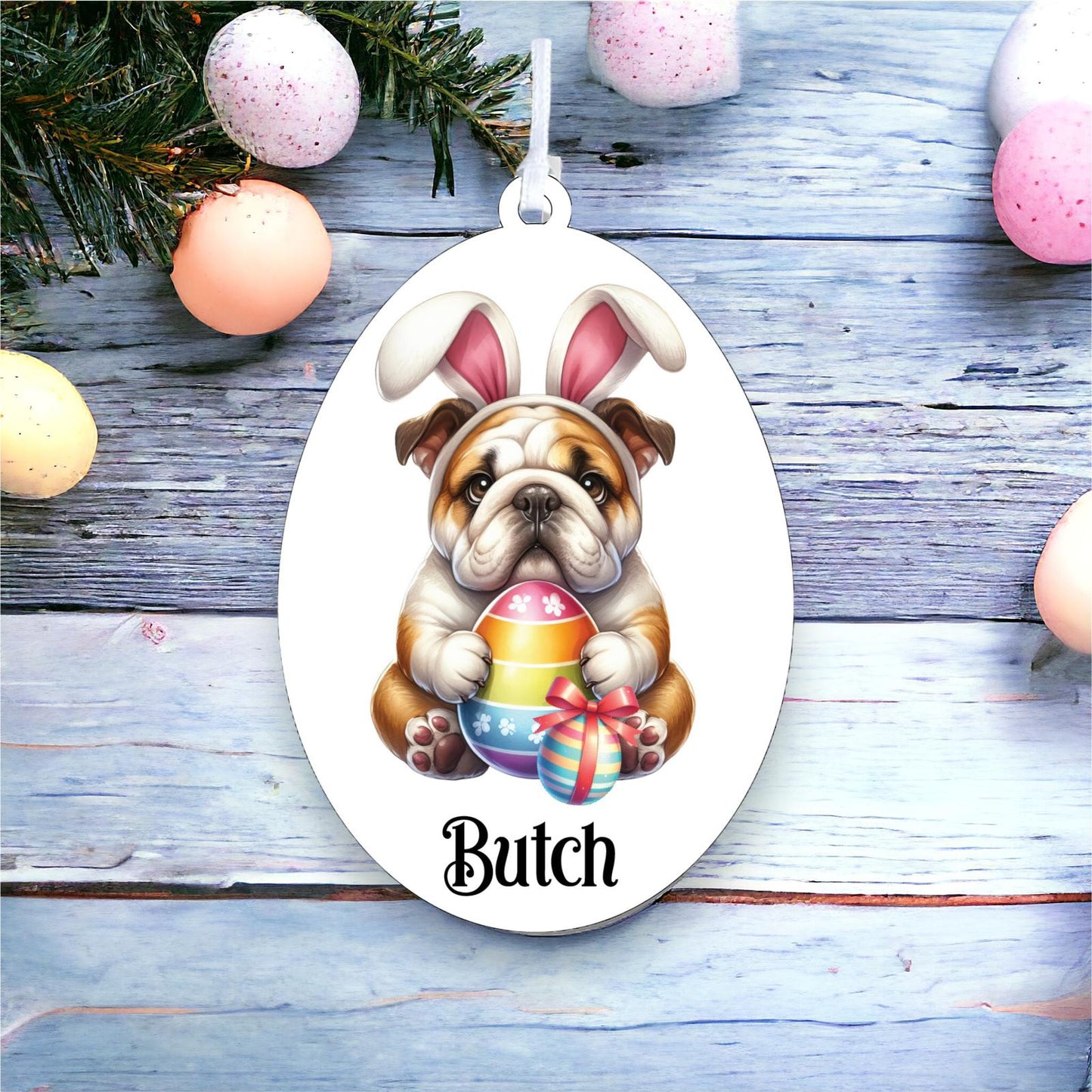 Personalised Bulldog Easter Egg Decoration