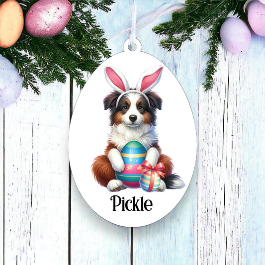 Personalised Border Collie Easter Egg Decoration