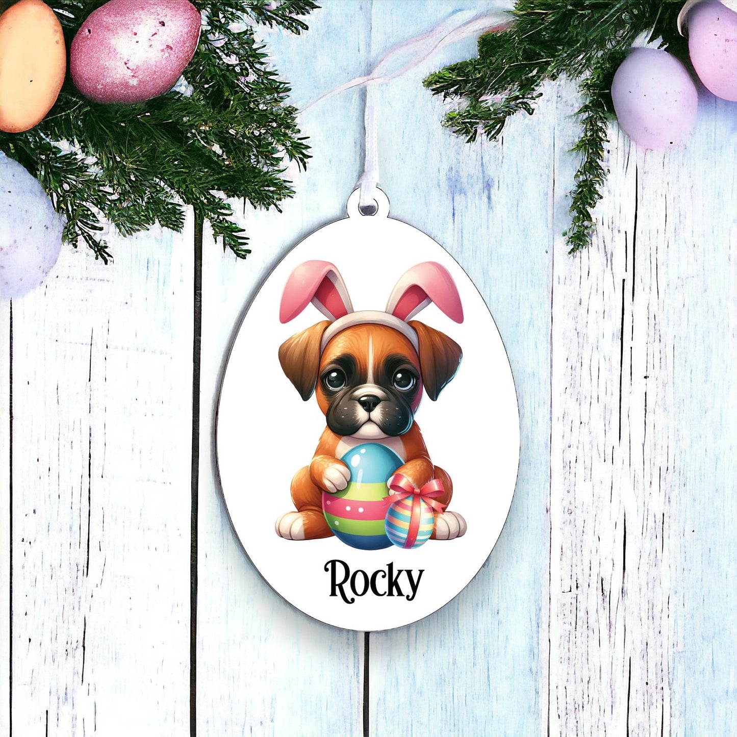 Personalised Boxer Easter Egg Decoration