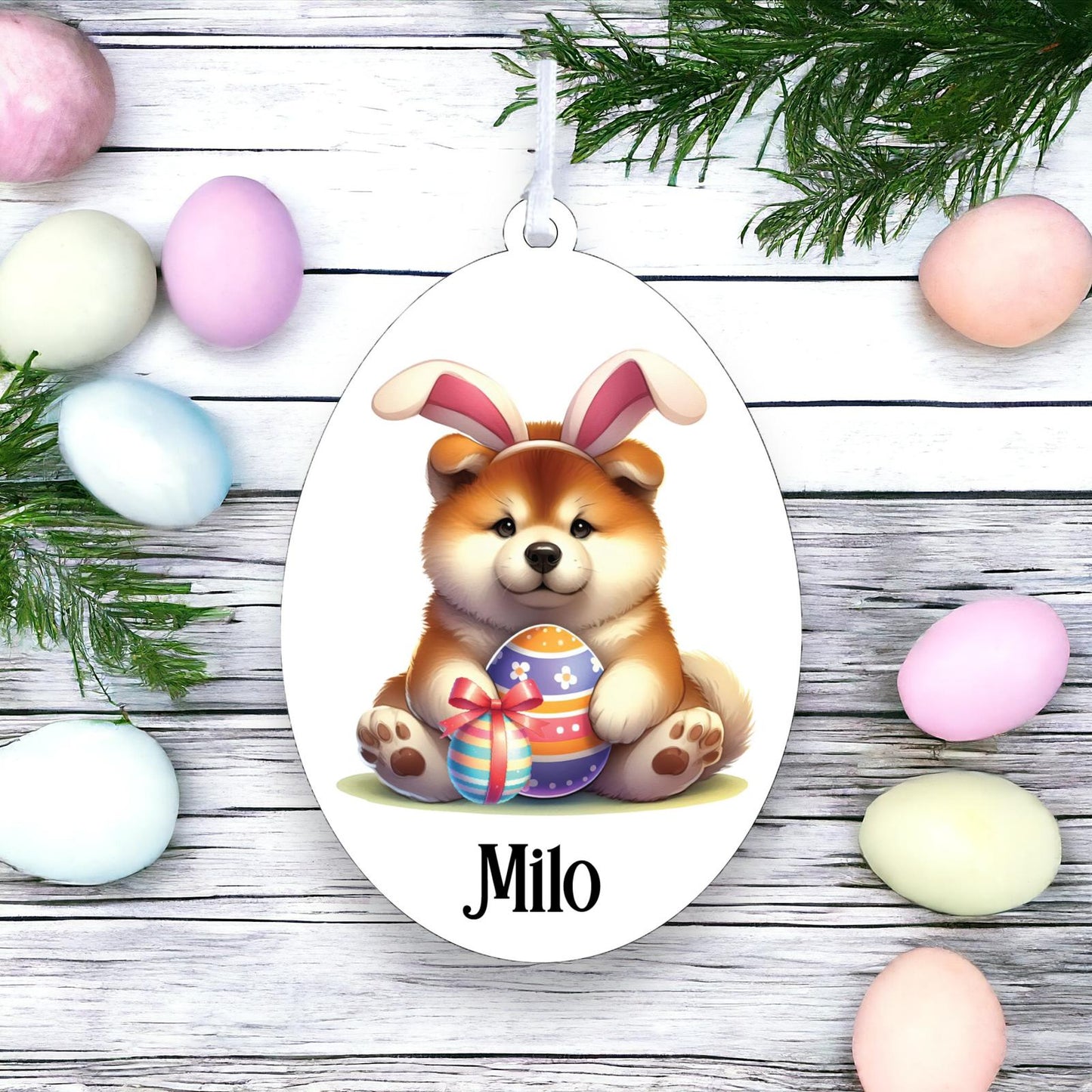 Personalised Akita Easter Egg Decoration