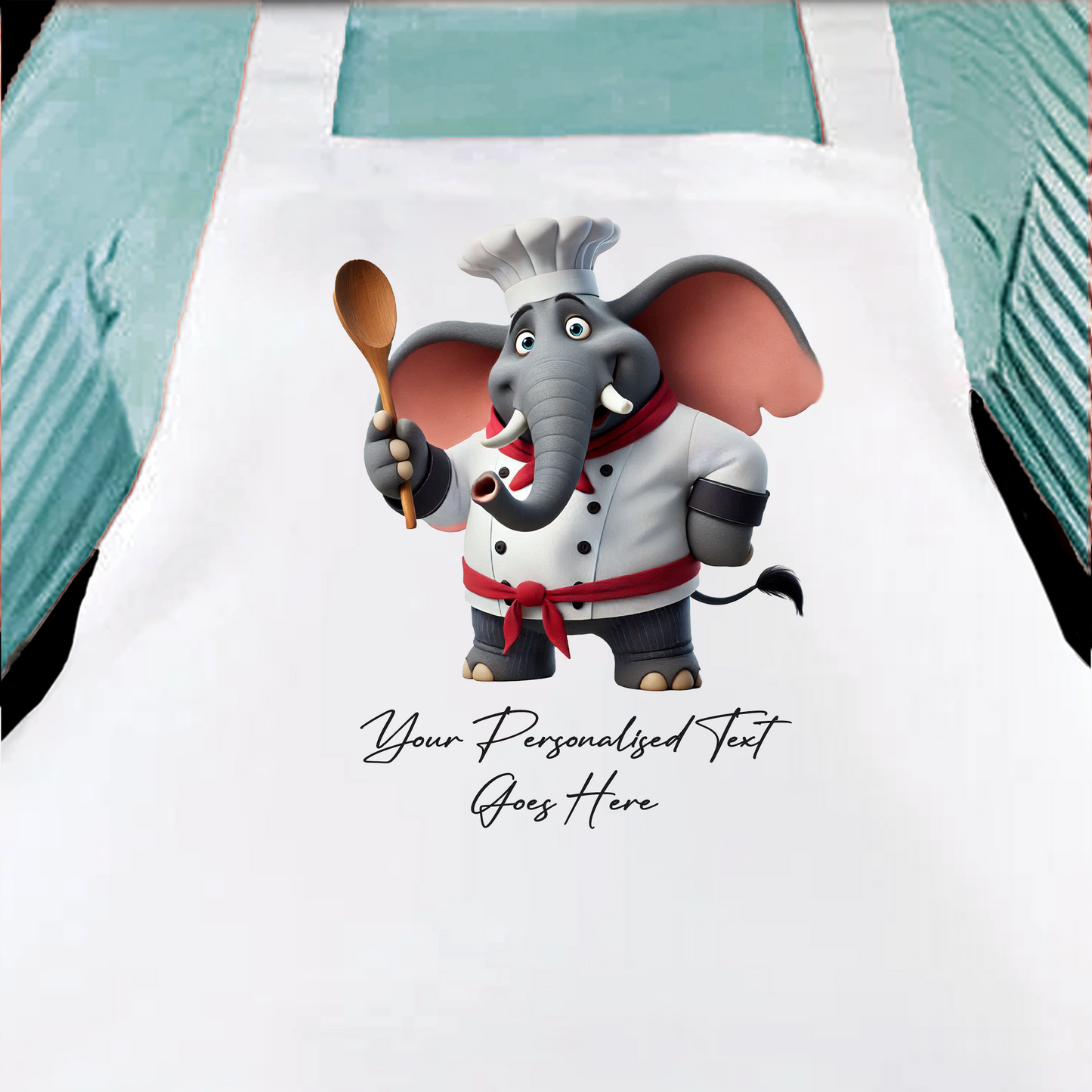 Personalised Toon Animal Chef Elephant Cooking Apron