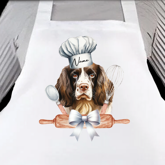 Personalised Pet Chef Dog - English Springer Spaniel - Keepsake Gift Kitchen Baking Cooking Apron, by Floppsie Moppsie – floppsiemoppsie at floppsiemoppsie.co.uk