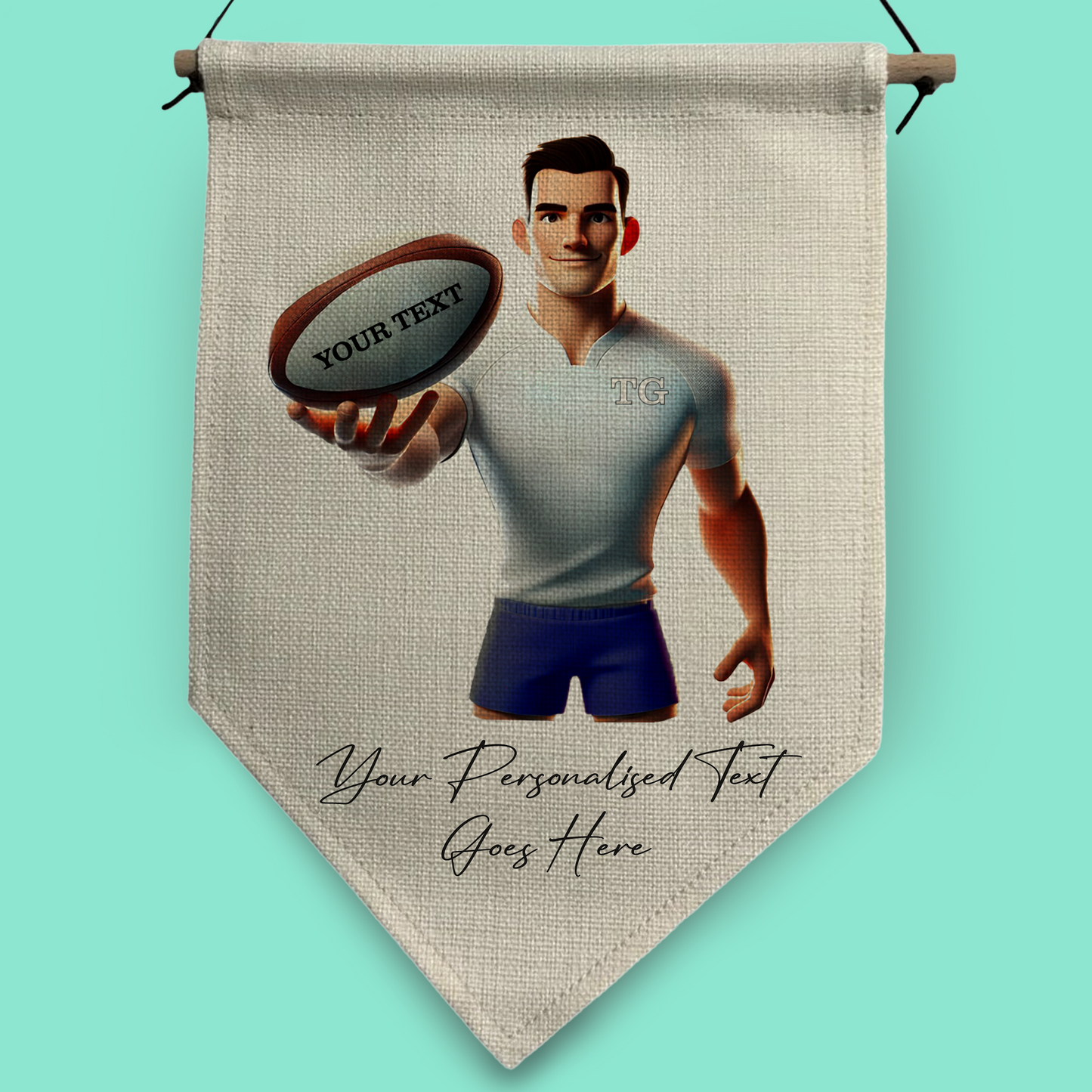 Personalised Rugby Team Shirt Creator - Pennant Flag