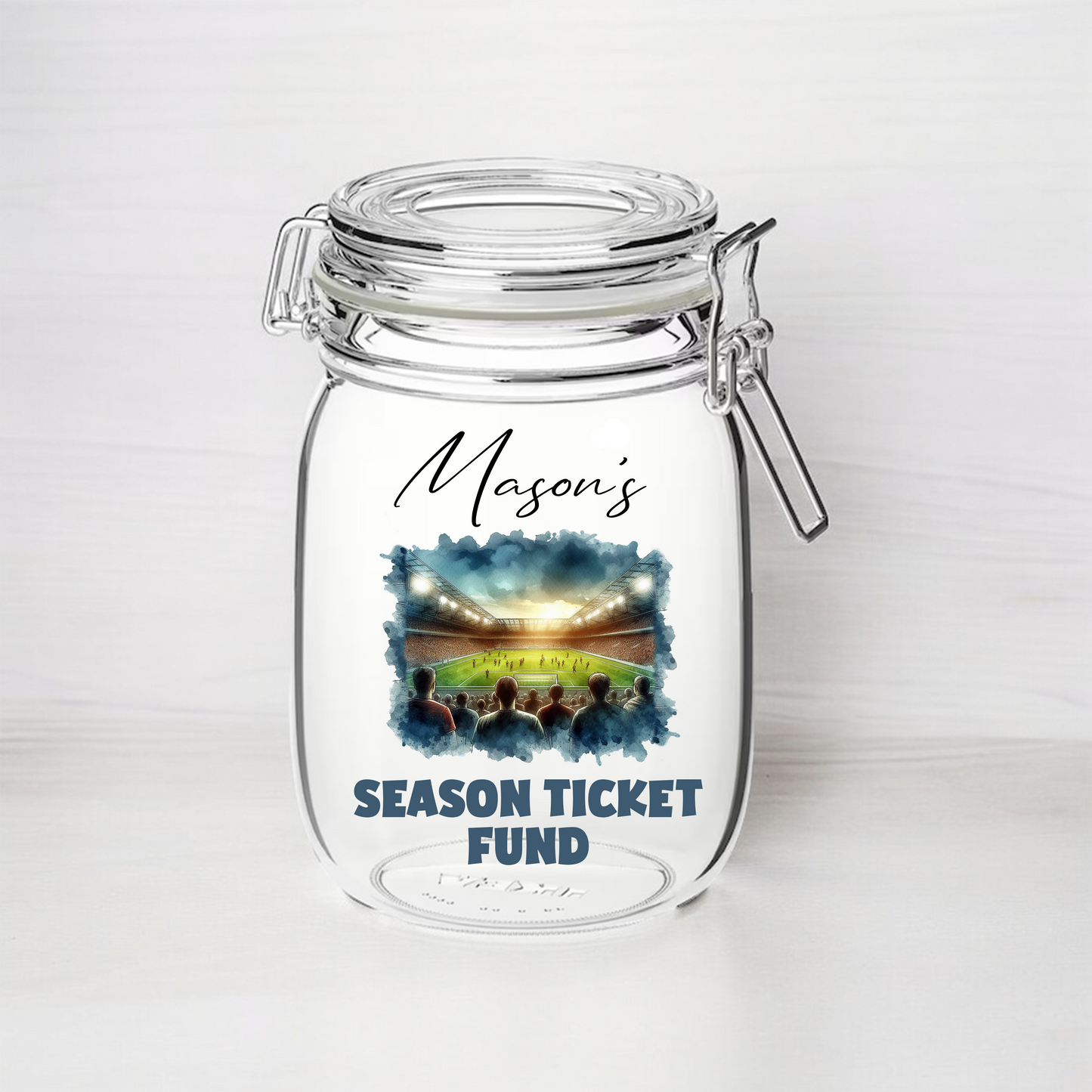 Personalised Season Ticket Fund - Kilner Style Gift Jar - FJ12