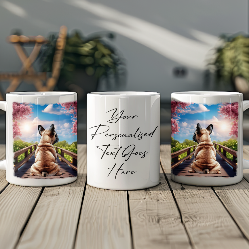 Personalised Bridge Dog Memorial French Bulldog - Keepsake Gift Mug, by Floppsie Moppsie – floppsiemoppsie at floppsiemoppsie.co.uk