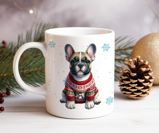 Personalised French Bulldog - Dog Christmas Jumper Gift Mug