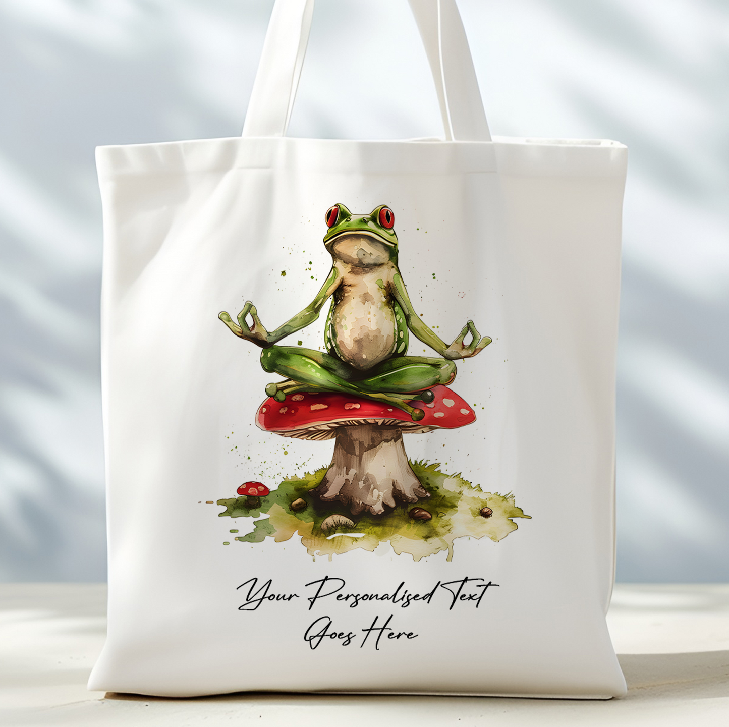 Personalised Frog Yoga Mediatation Tote Bag