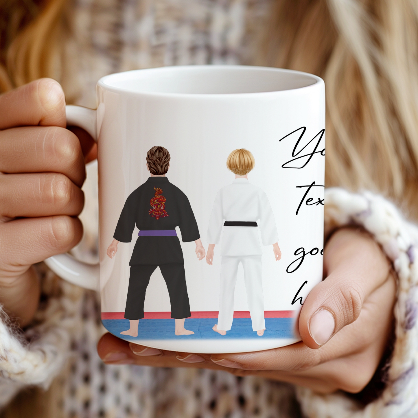 Personalised Karate, Judo, Ju Jitsu, Taekwondo Martial Arts Gi Creator - Mug - 2 People