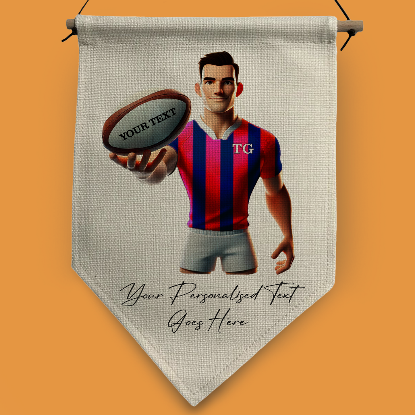 Personalised Rugby Team Shirt Creator - Pennant Flag