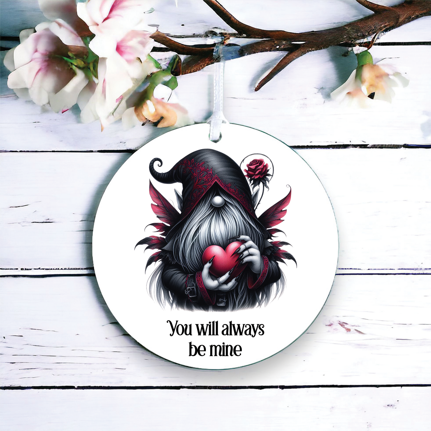 Personalised Gothic Gnome Gonk Love Decoration