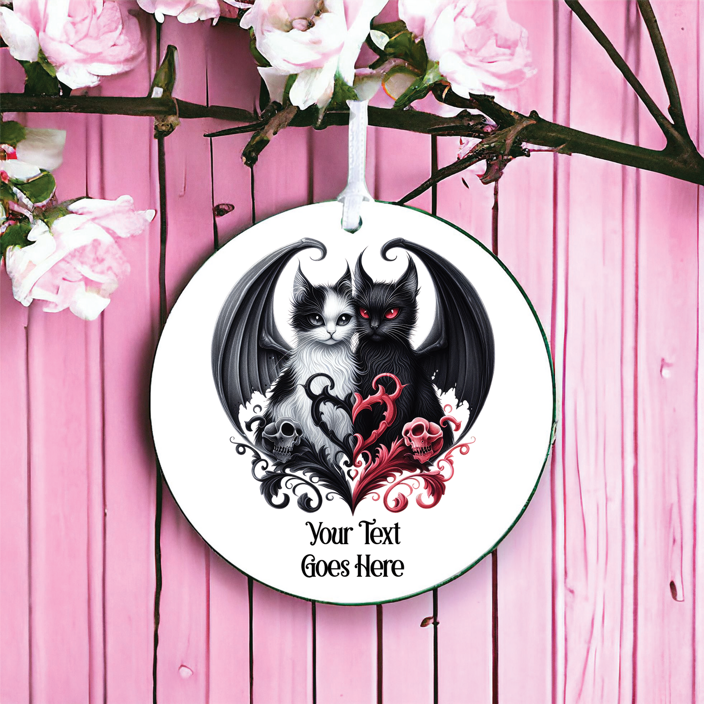 Personalised Gothic Cats Love Decoration