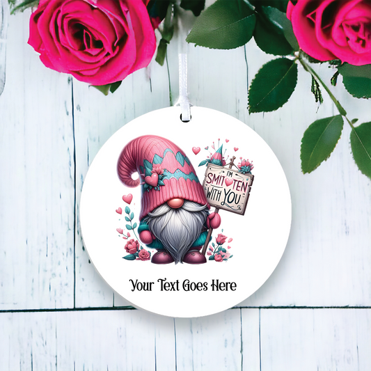 Personalised Gonk Gnome 'Smitten' Hanging Decoration