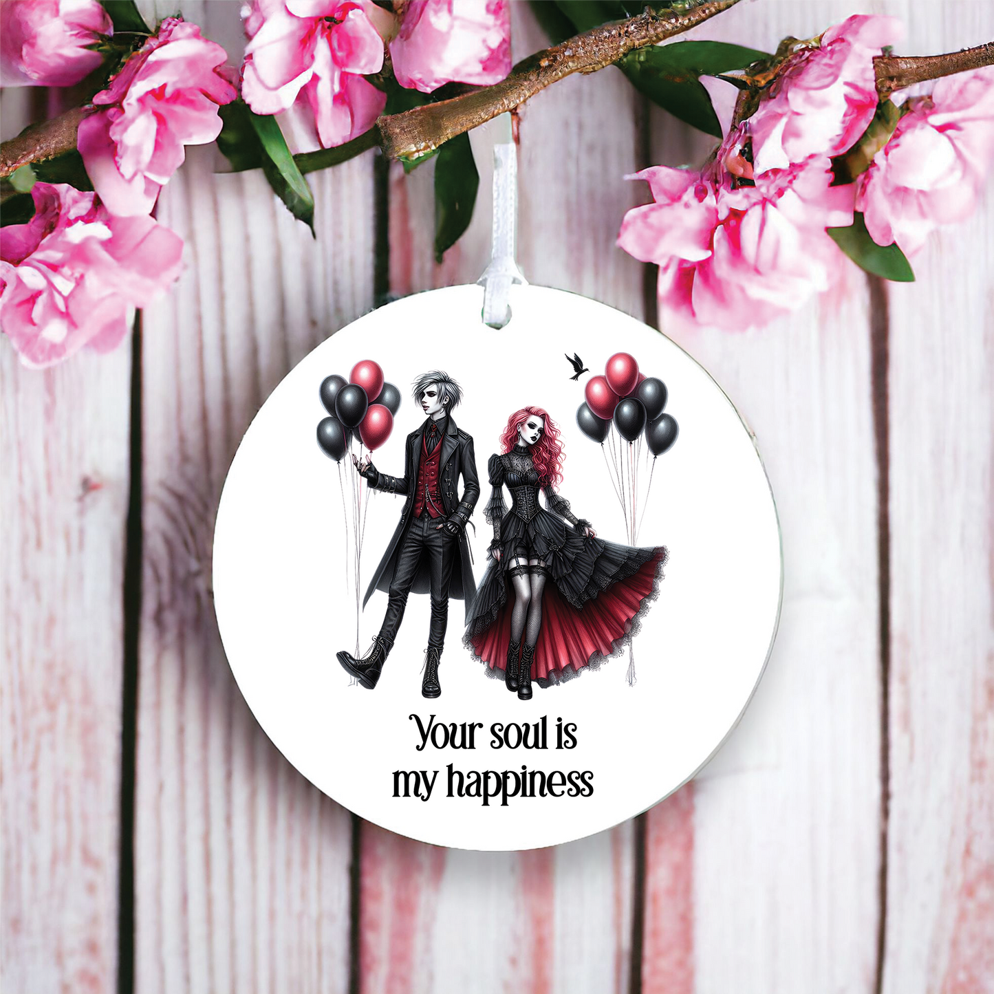 Personalised Gothic Balloon Couple Love Decoration