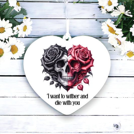 Personalised Gothic Rose Heart Love Decoration