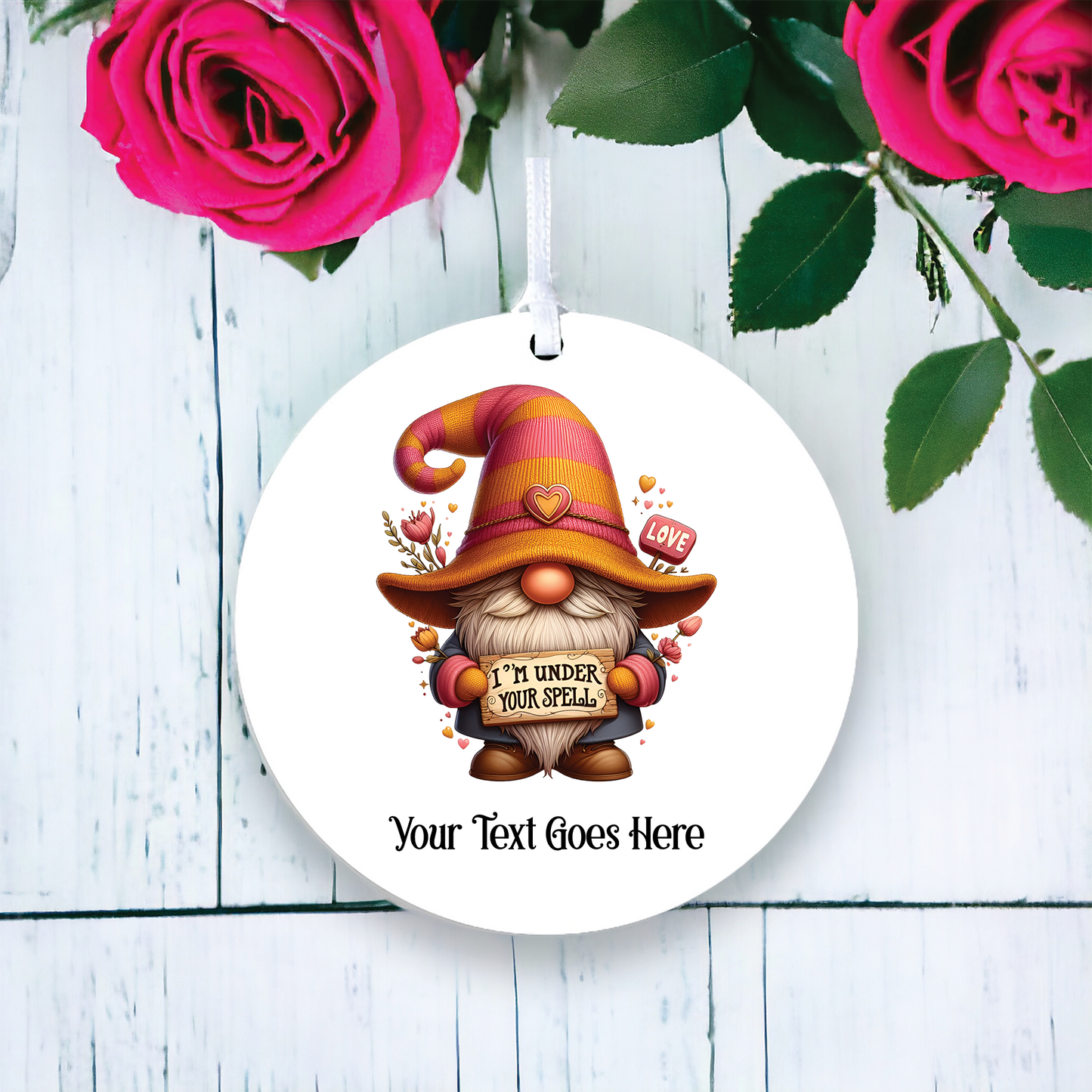 Personalised Gonk Gnome 'Under Spell' Hanging Decoration