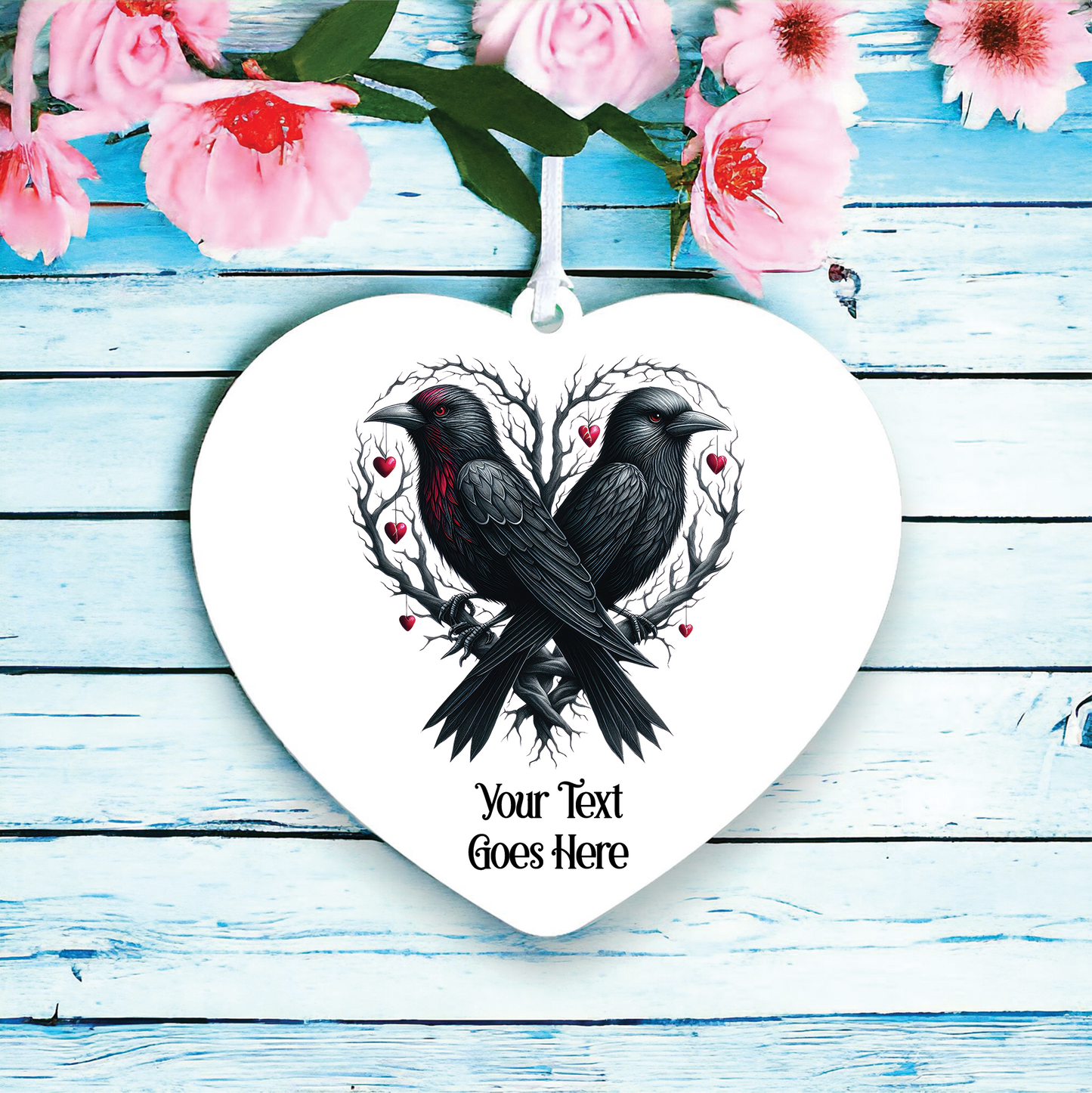 Personalised Gothic Crow Couple Love Decoration