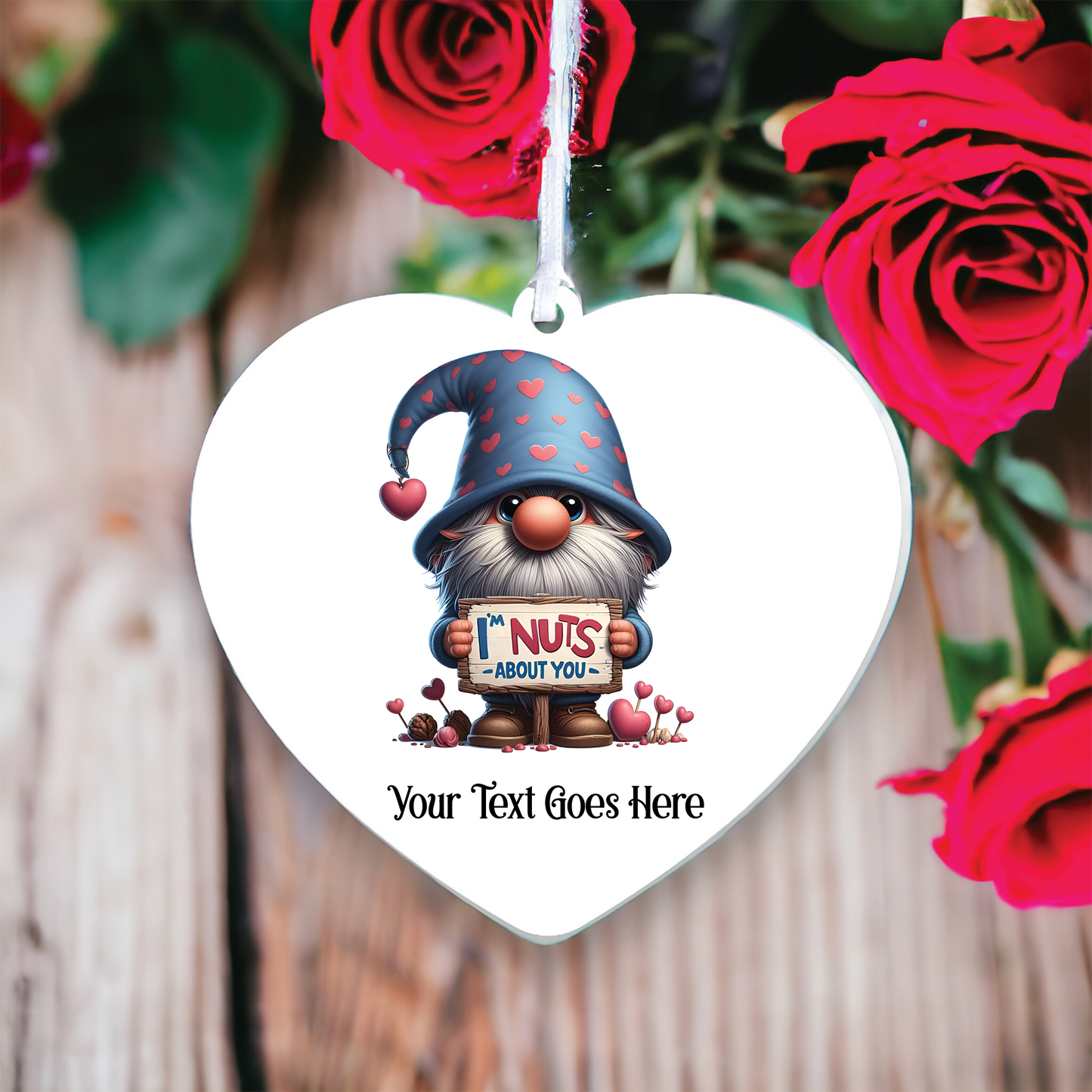 Personalised Gonk Gnome 'Nuts' Hanging Decoration