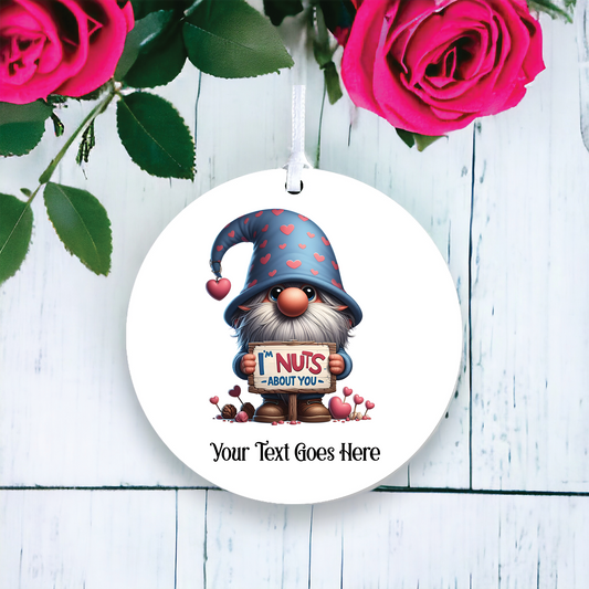 Personalised Gonk Gnome 'Nuts' Hanging Decoration