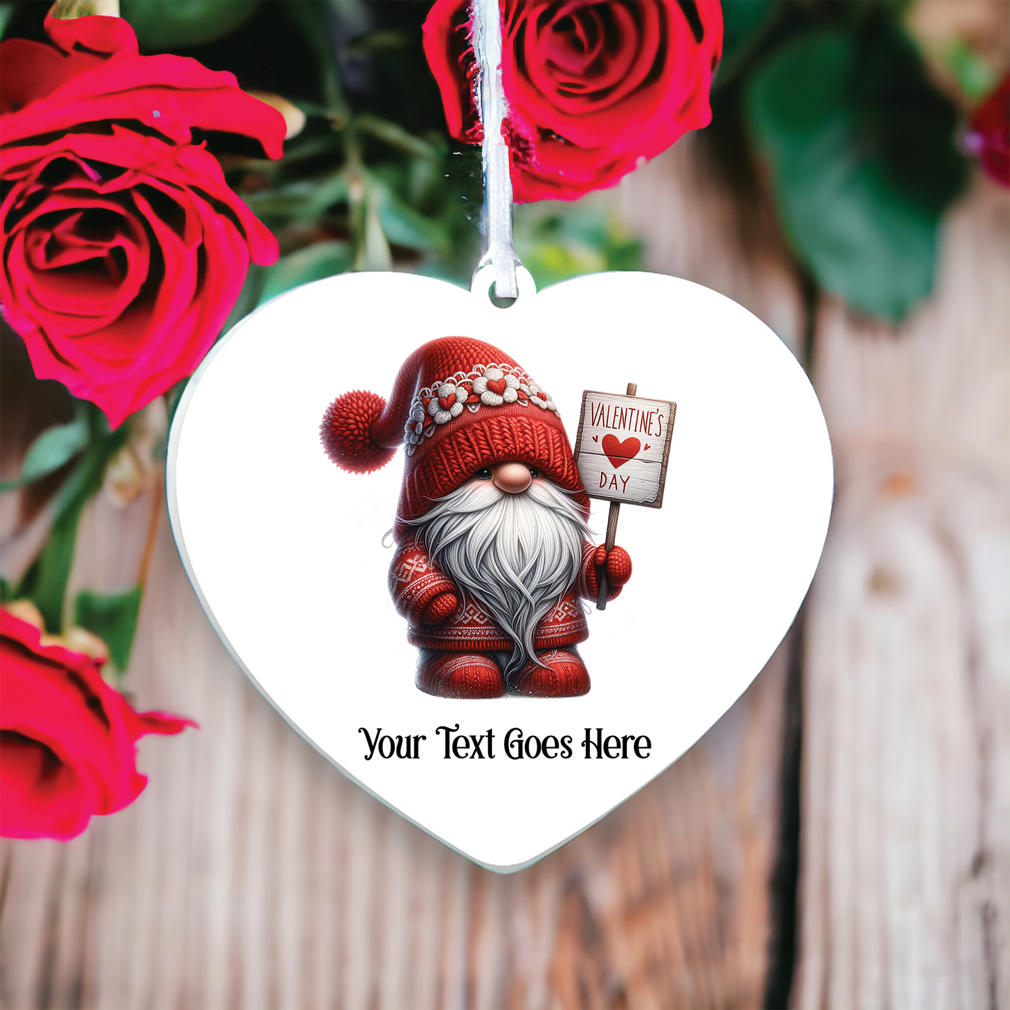 Personalised Gonk Gnome Valentine Hanging Decoration