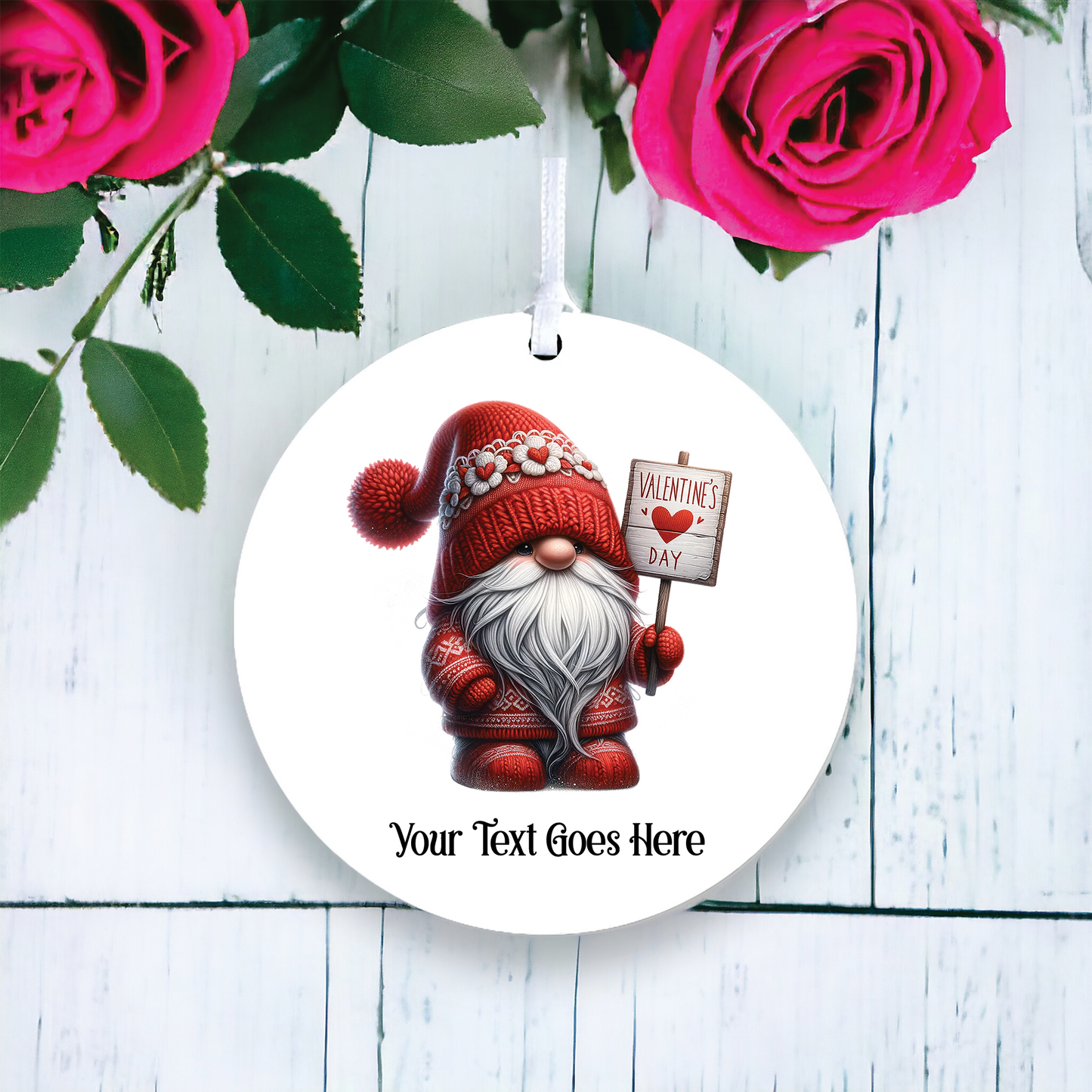 Personalised Gonk Gnome Valentine Hanging Decoration