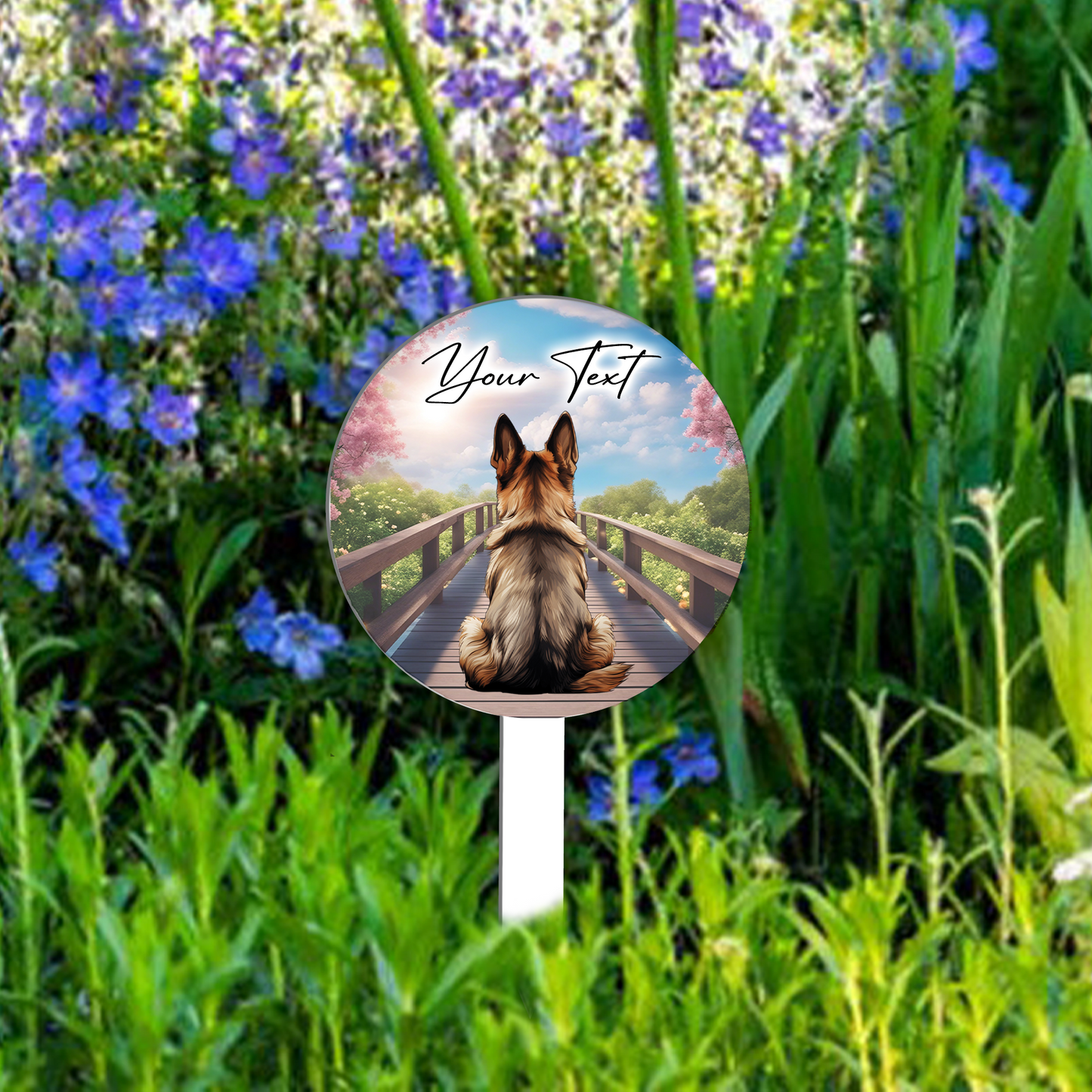 Personalised Bridge Dog Grave Marker - German Shepherd