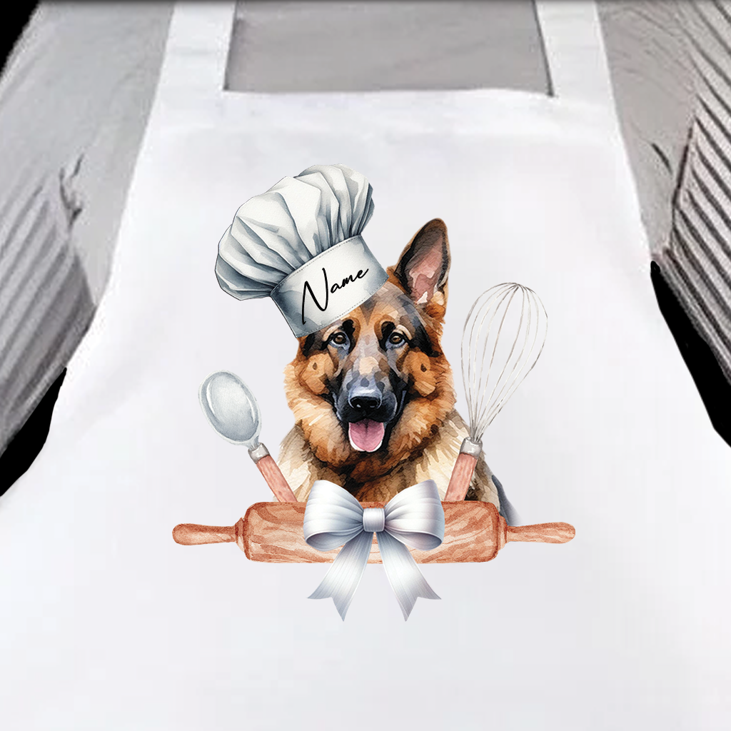 Personalised Pet Chef Dog - German Shepherd - Keepsake Gift Kitchen Baking Cooking Apron, by Floppsie Moppsie – floppsiemoppsie at floppsiemoppsie.co.uk