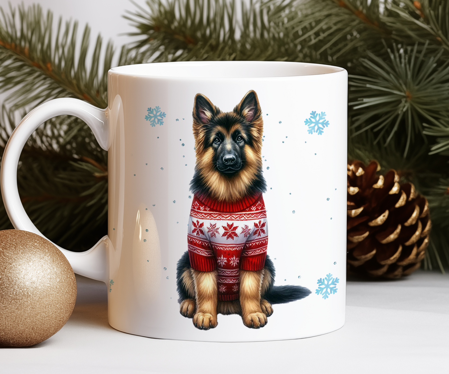 Personalised German Shepherd - Dog Christmas Jumper Gift Mug