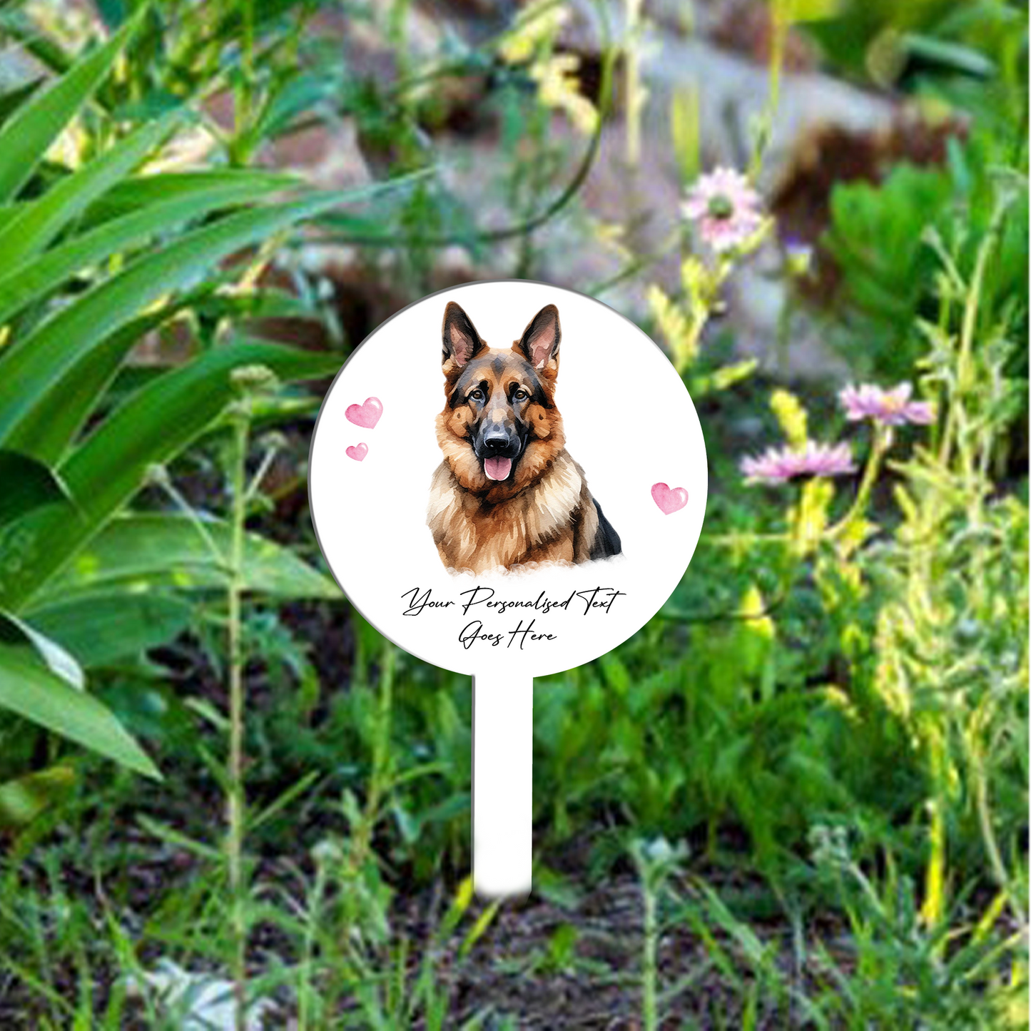 Personalised Dog Love Heart Grave Marker - German Shepherd