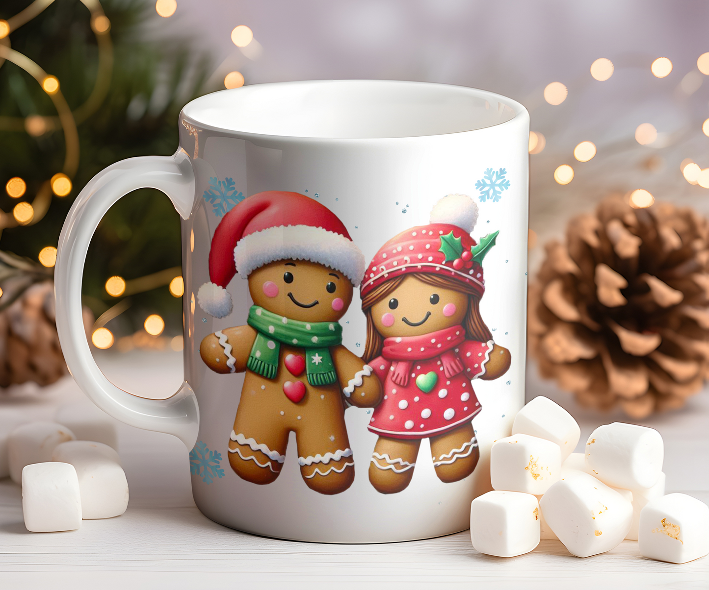 Personalised Christmas Gingerbread Couple Gift Mug