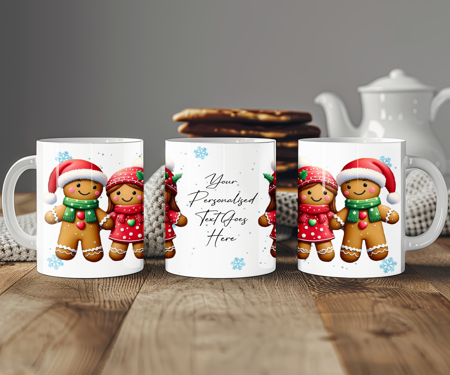 Personalised Christmas Gingerbread Couple Gift Mug